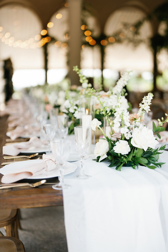 Cohesive wedding design at ault park in cincinnati, designed by Love & Whimsy Events.