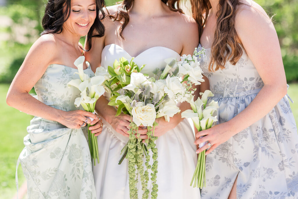 bride and bridesmaids at meshewa house in cincinnati 